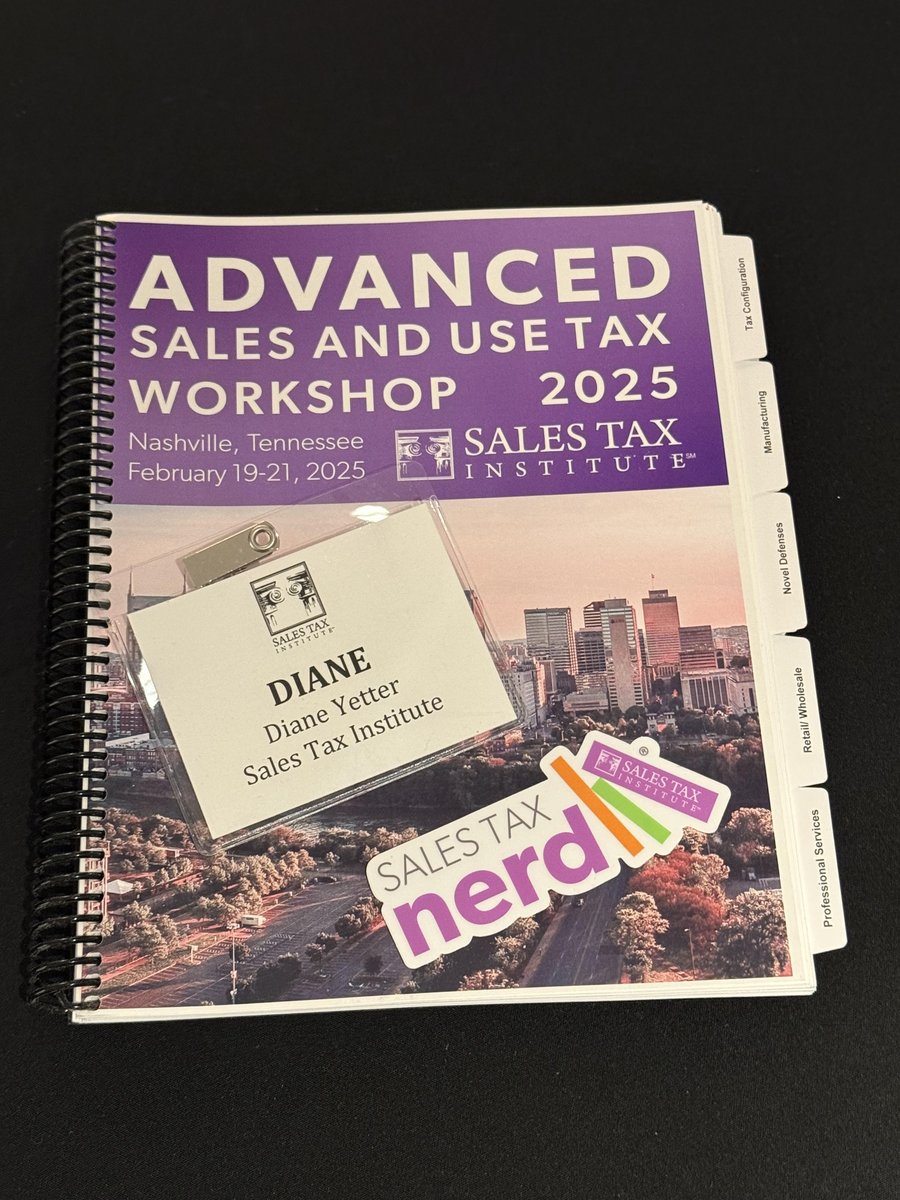 Welcome to Nashville, #Advanced25 students!

We have a fantastic group of students ready to take on the toughest issues in sales tax this week. #SalesTaxNerd