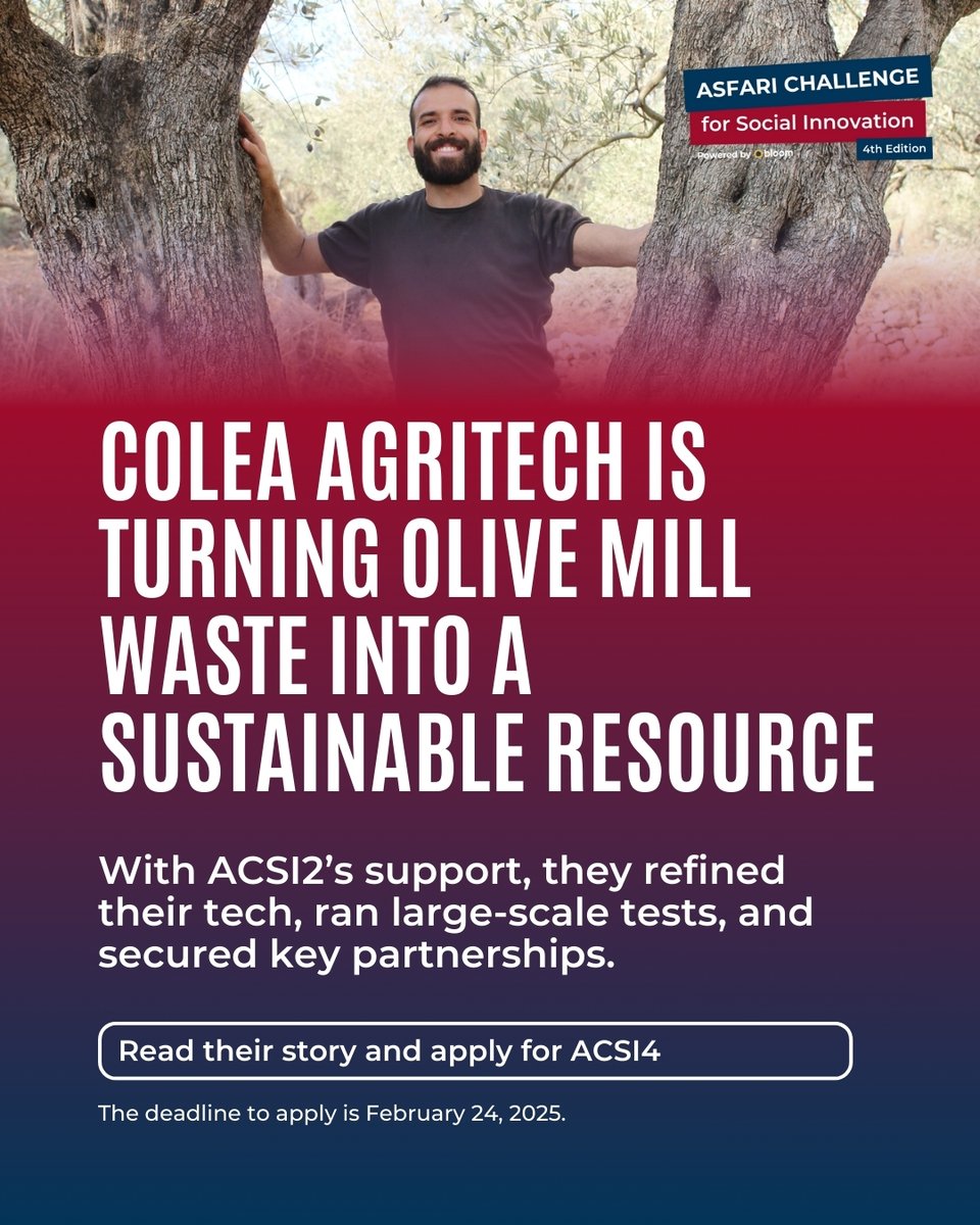 COLEA AgriTech is turning olive mill waste into a sustainable solution. With ACSI2’s support, they refined their tech, built partnerships &amp; scaled their impact.

Read their story &amp; apply for #ACSI4!
Deadline to apply: Feb 24, 2025.

🔗 bloom.pm/colea-agritech/