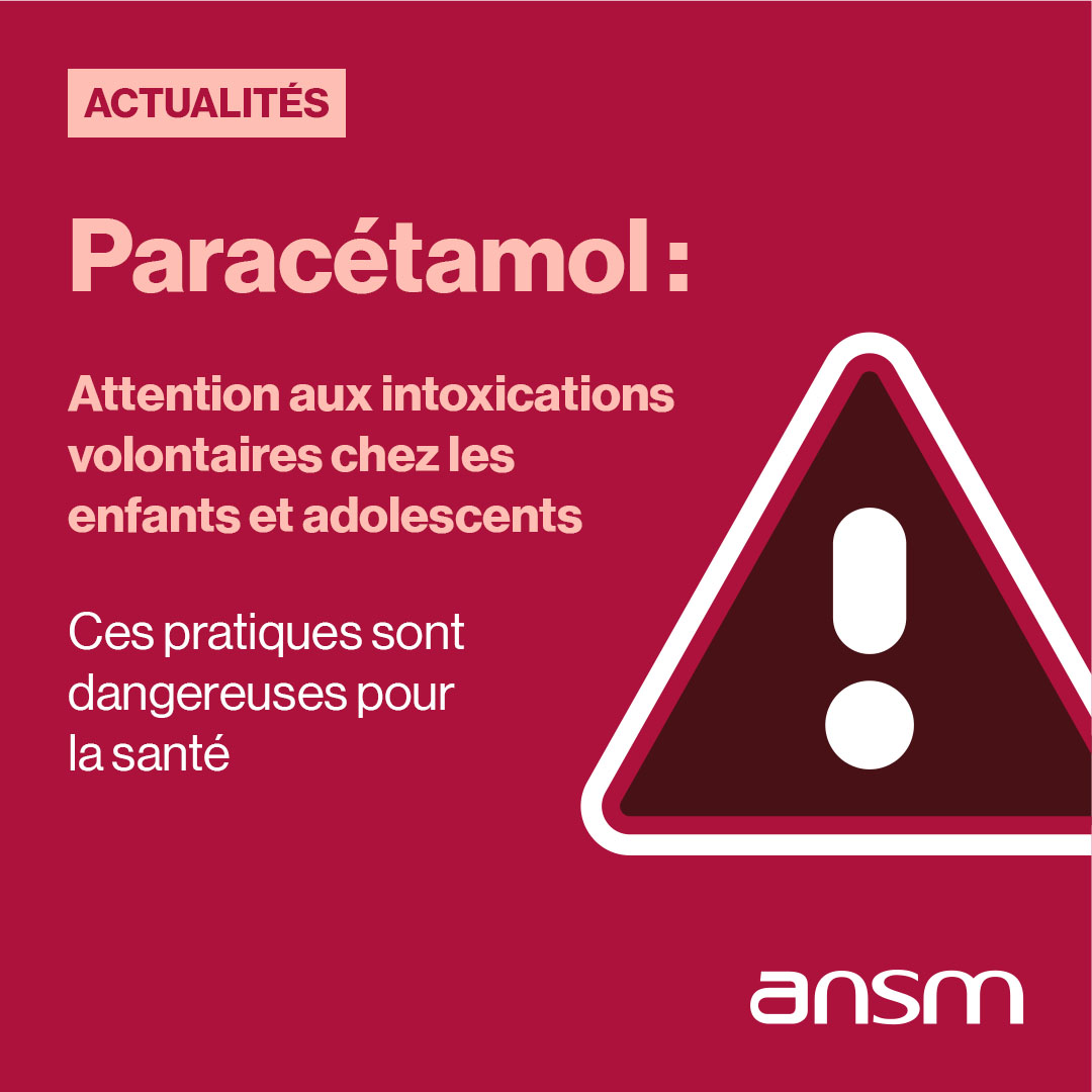 ⚠️Nous appelons à la vigilance quant aux intoxications volontaires au #paracétamol chez des enfants/adolescents

↪️En cas de suspicion de surdosage contactez immédiatement un centre antipoison ou un service d’urgence

Info pour les parents et pharmaciens👉ow.ly/eg7n50V2PGm