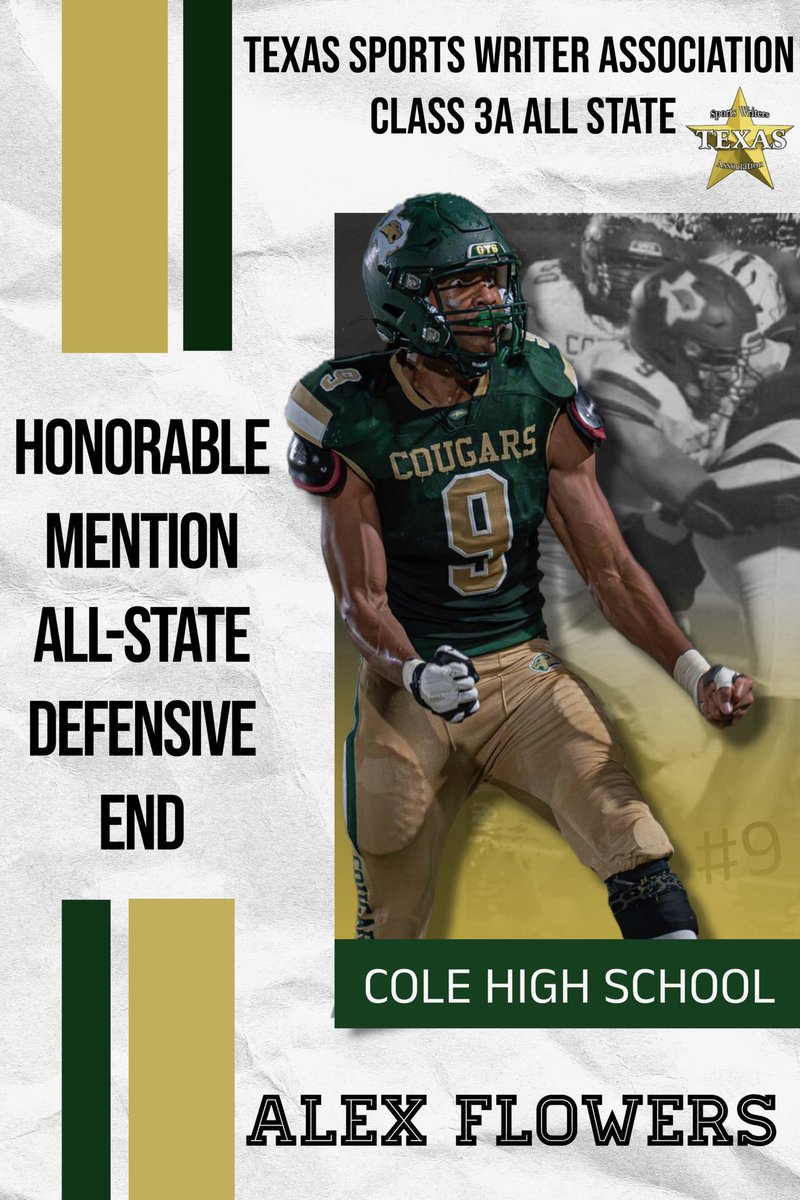 Scott Kissee (@scott_kissee) on Twitter photo Congratulations to Ramesses Tuinei-Flora, <a href="/Mr_Zb20/">Zachary Blue</a>, and <a href="/AlexFlowers09/">Alex Flowers_9</a> for earning TSWA Class 3A All State Football Honors. Way to shine light on <a href="/RGC_Football/">Cole Cougar Football</a> and the <a href="/FSHISD/">Fort Sam Houston ISD</a> community! Super proud of men!
Ram- 3rd Team OL, Hon Men DL
Zach- Hon Men RB
Alex- Hon Men DE
#GY6 Congratulations to Ramesses Tuinei-Flora, <a href="/Mr_Zb20/">Zachary Blue</a>, and <a href="/AlexFlowers09/">Alex Flowers_9</a> for earning TSWA Class 3A All State Football Honors. Way to shine light on <a href="/RGC_Football/">Cole Cougar Football</a> and the <a href="/FSHISD/">Fort Sam Houston ISD</a> community! Super proud of men!
Ram- 3rd Team OL, Hon Men DL
Zach- Hon Men RB
Alex- Hon Men DE
#GY6