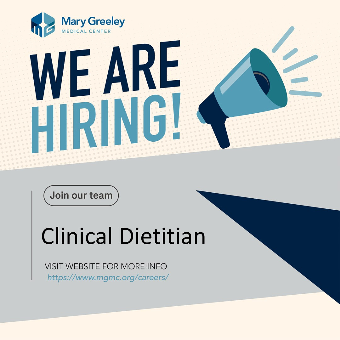 🗣️ We're Hiring a Dietitian! Please help us spread the word as we look for our next great clinical dietitian. ​Apply now and start your journey with us!

💻 bit.ly/41ktRcp

#MGMCcareers #dietitian #HealthcareHeroes#doingwhatsright #healthliving