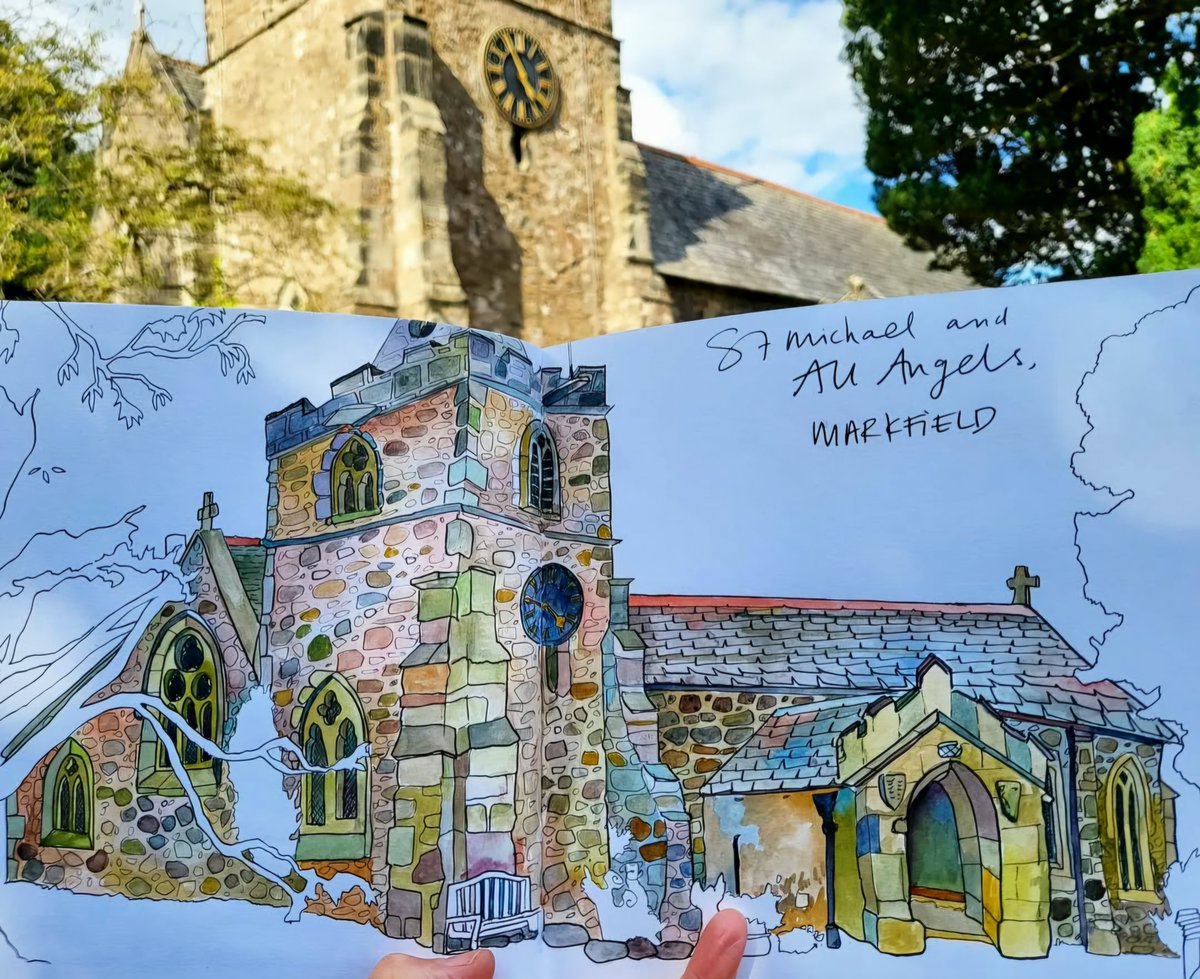 HayleyFern4's tweet photo. #stmichaelandallangel #church #Markfield #Leicestershire #England #drawingchurches #drawingonlocation https://t.co/OgPEkIcB9K
