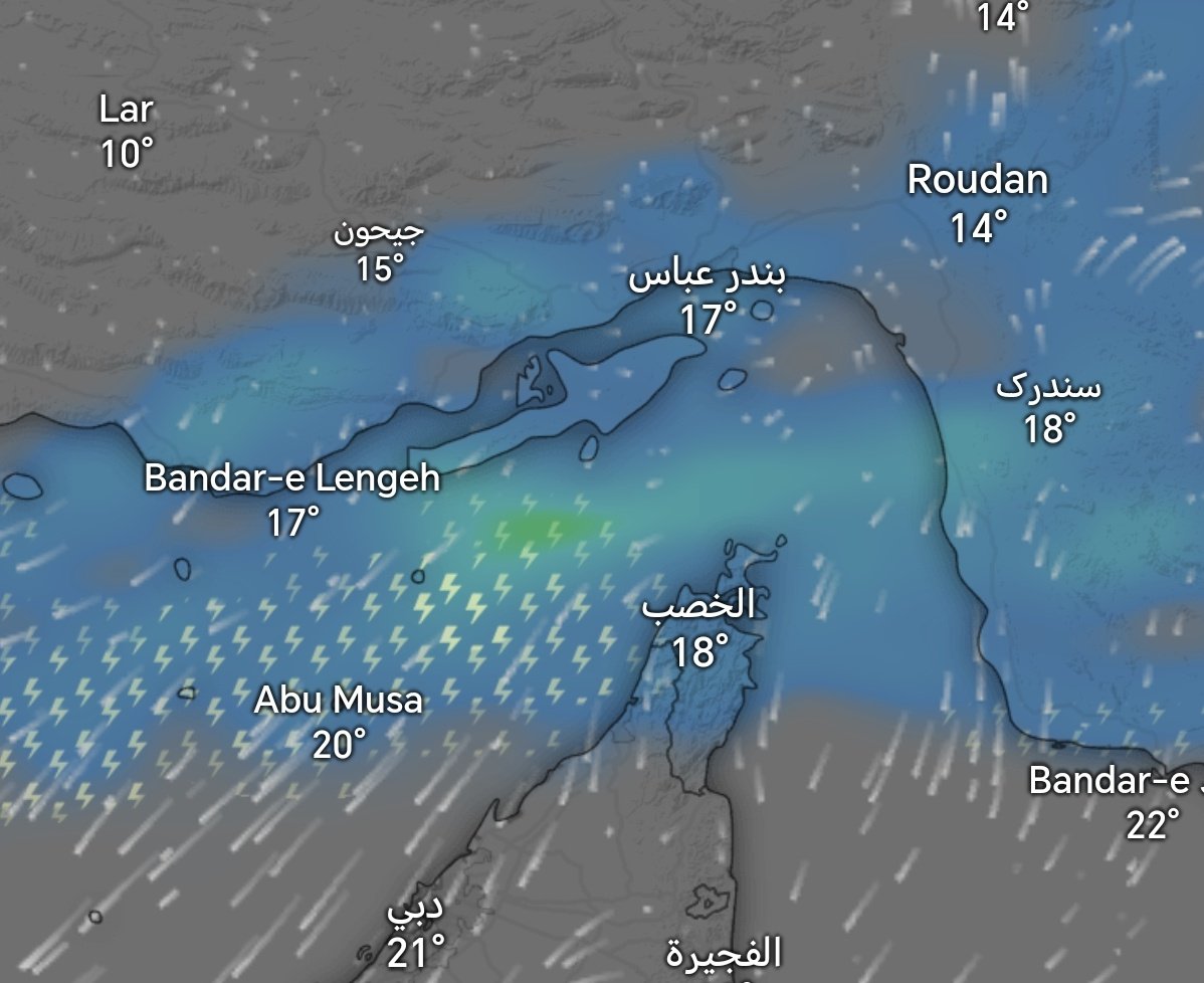 واضح أن الاخدود مثاليا على محافظة #مسندم و مناطق #الامارات الشمالية  خاصة من مساء الخميس وفجر الجمعة ..أمطار متفاوتة الغزارة بإذن الله ..