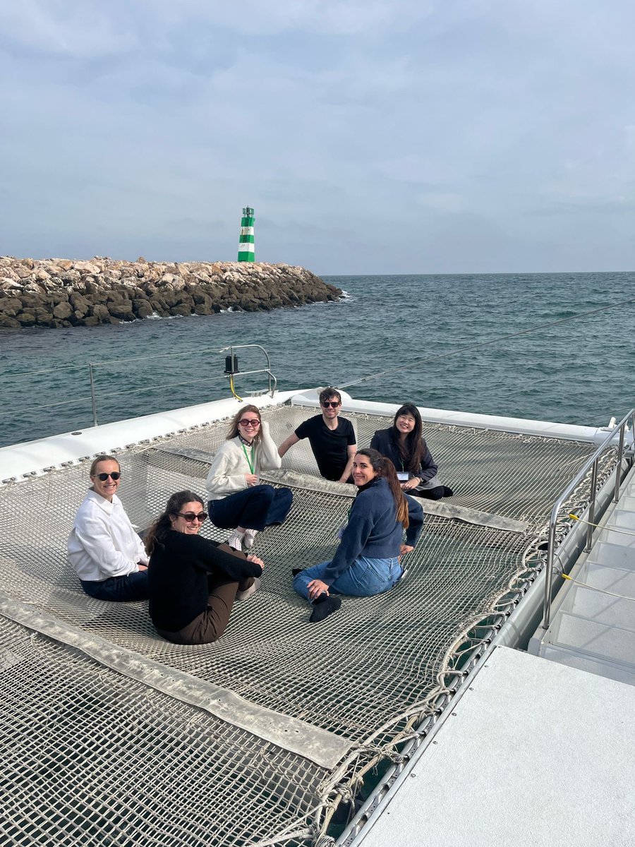 SWilliamslab_OX's tweet photo. Making waves at the 1st European Ovary Workshop @EOvaryWorkshop! 🌊 Who would’ve guess we would be   NETworking (on a NET) while enjoying the beautiful scenery along Portugal's coastline!! 🛥️

@Ox_wrh 
#EuropeanOvaryWorkshop #OvaryBiology #OvarianResearch #OvarianBiology https://t.co/1KI22p7Joq