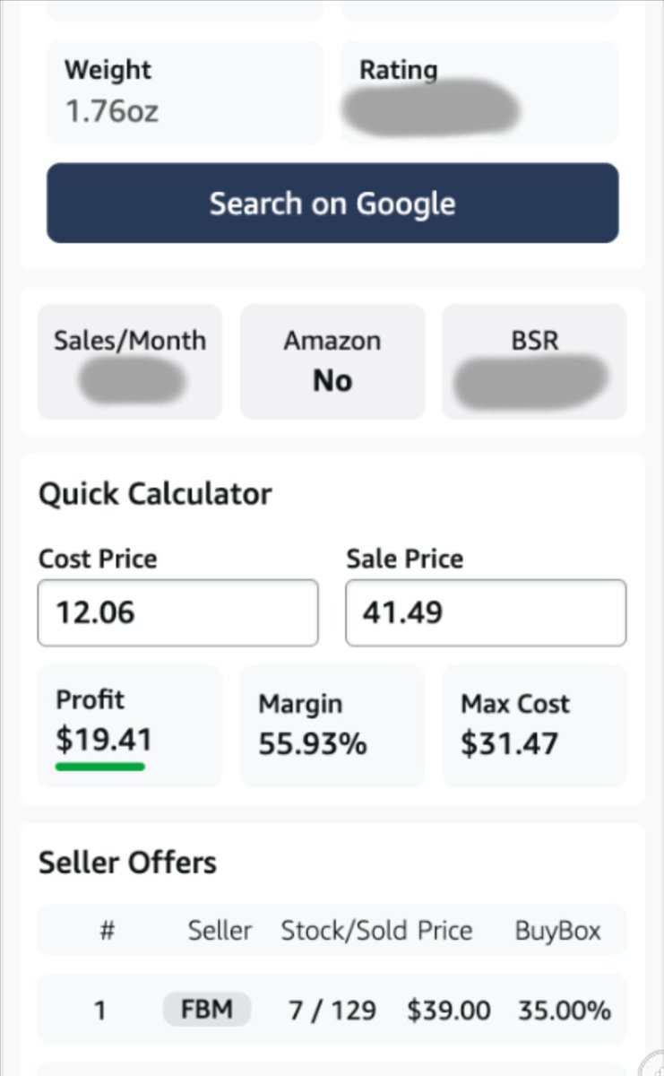 Honestly if I saw this I wouldn't believe it but most of the time my margins are around 18-25% however once in a while you get lucky. All of those units I sold over the last few days and more were running on these margins 🤣 

Also top offer on the list is my storefront