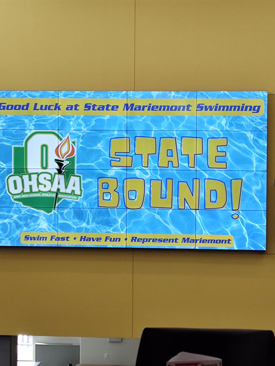 mmontad's tweet image. And they're off!  Mariemont Swimmers on their way to Canton for the State Championships!  Good luck!