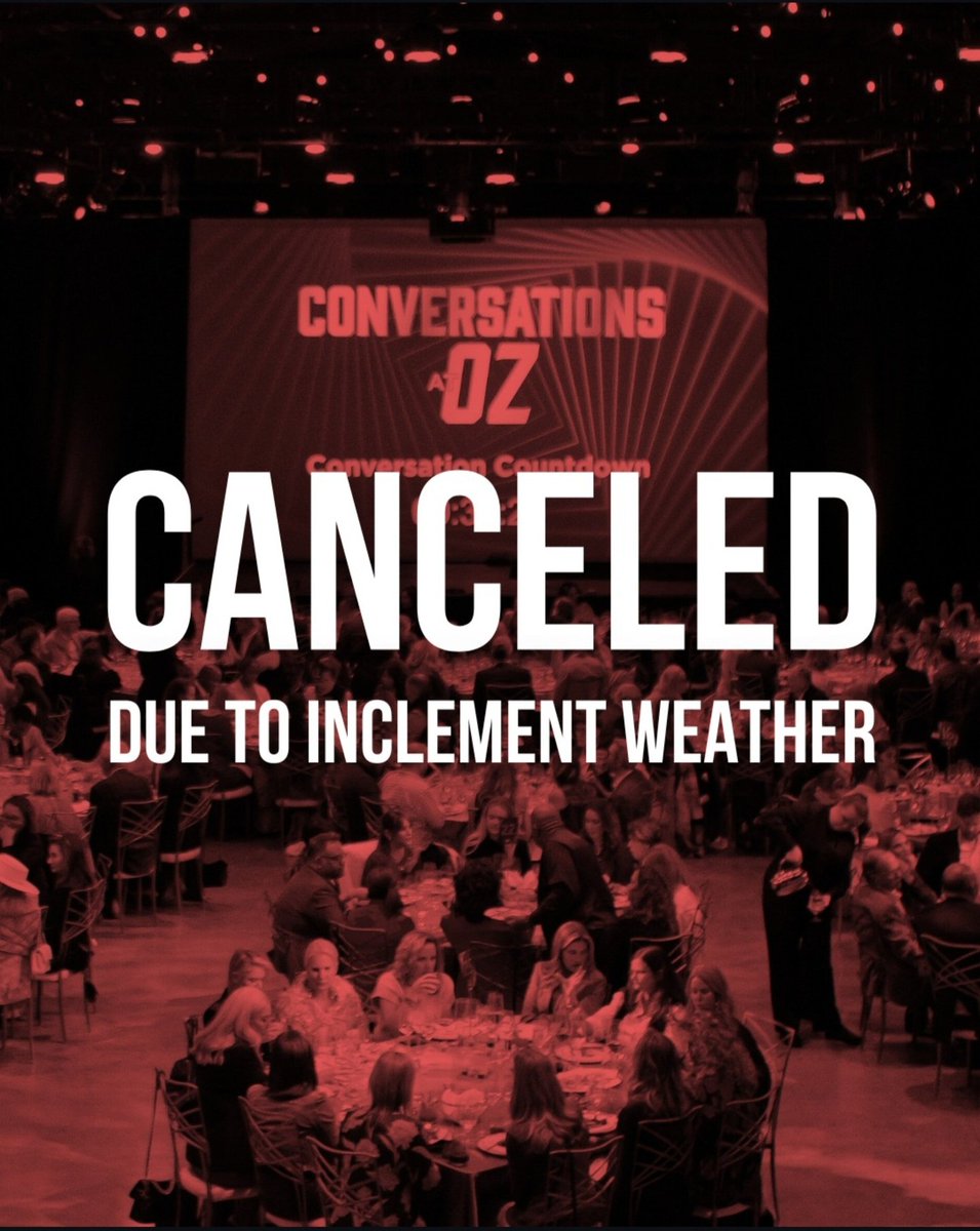 Unfortunately due to inclement weather Conversationa at OZ has been cancelled.