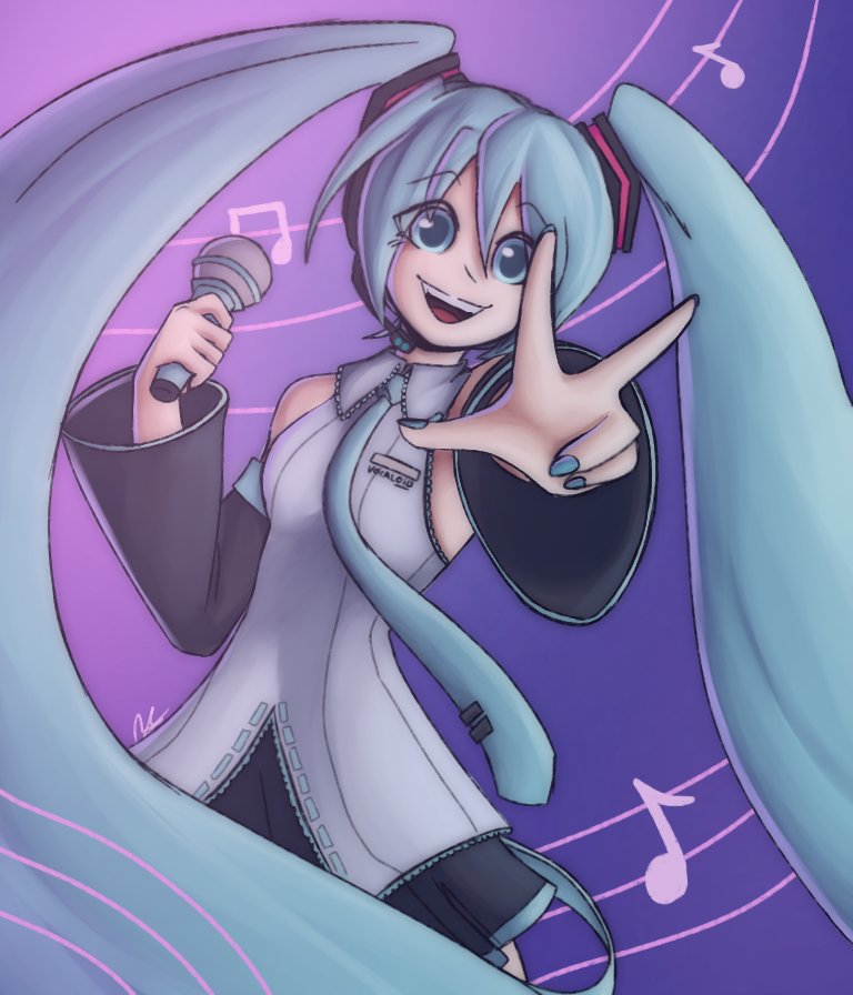 1…2…3…Ready? MIKU MIKU BEAAAAAAM

Here it is, a fan art of Hatsune Miku 
Ando now I'm gonna disappear another month