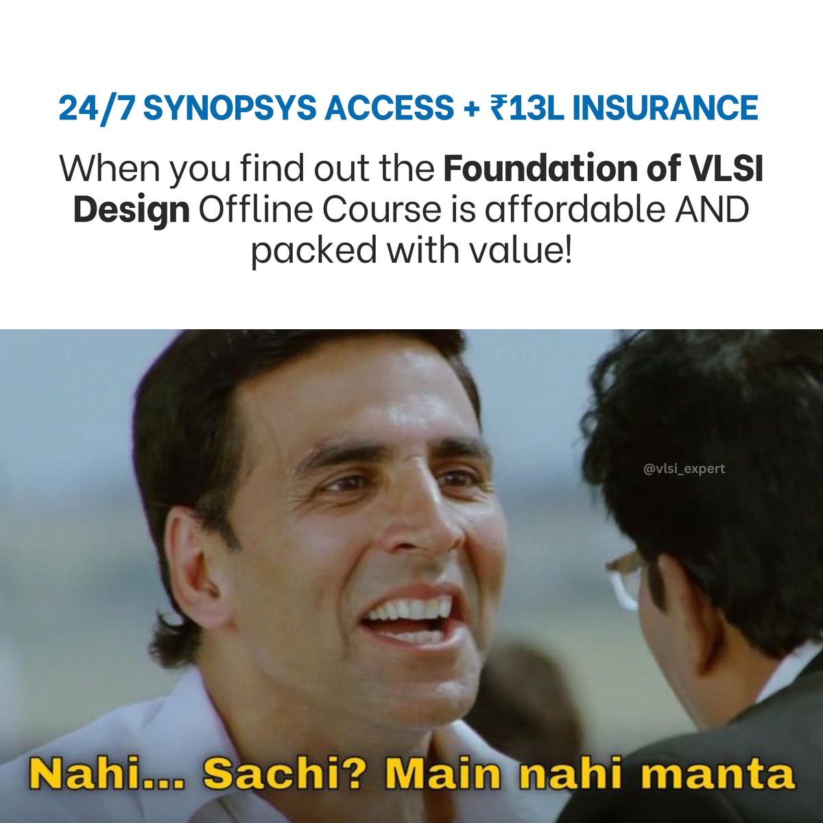 vlsi_expert's tweet image. 🔥 When a VLSI Course Gives More Benefits Than Your Job! 🤯🎓
✅ 24/7 Synopsys Tool Access – No simulation limits!
✅ ₹3L Medical + ₹10L Accidental Insurance
✅ Placement Assistance – We route you to the right job!
🔗 Sign up here: bit.ly/fvd_ve
#VLSI #Placement