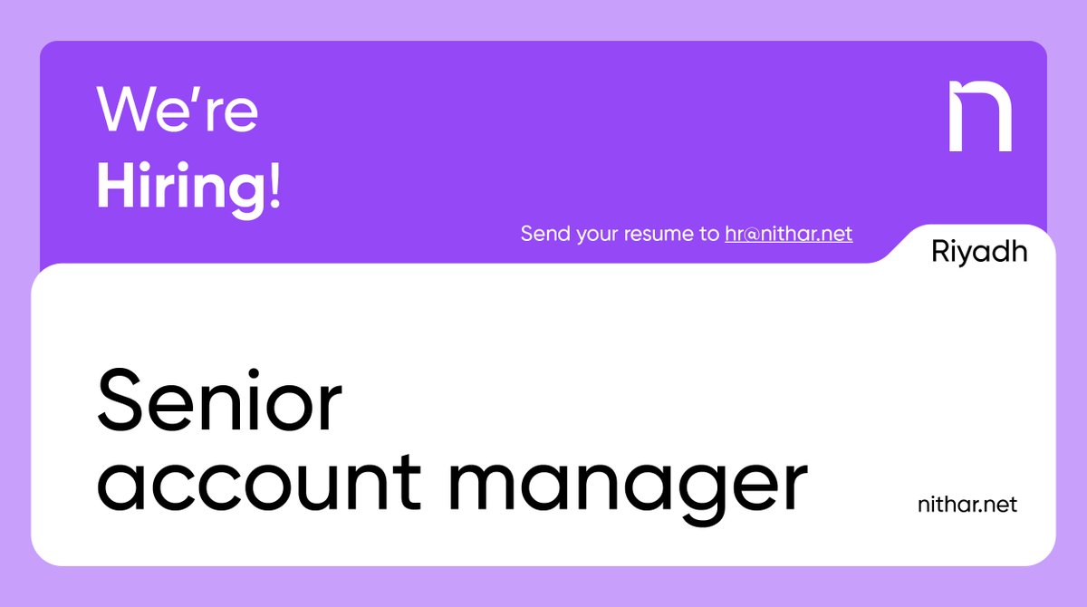 nitharagency's tweet image. We're Hiring! 

   Send your resume to: Hr@nithar.net