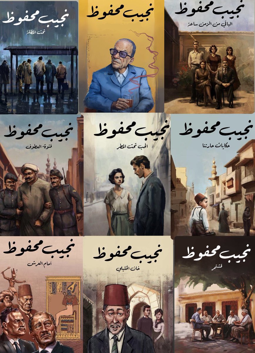 إبداع مؤسسة هنداوي الغير ربحيه في تصميم أغلفة كتب نجيب محفوظ الإلكترونيه