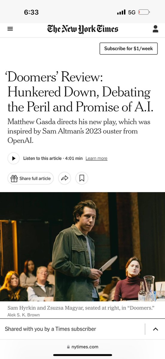 Joe Hyrkin, meet w/me: https://intro.co/Joehyrkin (@yankeejoe) on Twitter photo After sold out shows in #NYC <a href="/FOMO_sacer/">novalis</a>'d play, Doomers, opens in SF March 7. provocative, insightful based on the weekend <a href="/sama/">Sam Altman</a> left/returned to <a href="/OpenAI/">OpenAI</a>.
Covered by <a href="/nytimes/">The New York Times</a>, nytimes.com/2024/11/13/tec… <a href="/TechCrunch/">TechCrunch</a>, techcrunch.com/2025/01/31/sam…
Tix:eventbrite.com/e/doomers-san-…
#AI <a href="/pmarca/">Marc Andreessen 🇺🇸</a> After sold out shows in #NYC <a href="/FOMO_sacer/">novalis</a>'d play, Doomers, opens in SF March 7. provocative, insightful based on the weekend <a href="/sama/">Sam Altman</a> left/returned to <a href="/OpenAI/">OpenAI</a>.
Covered by <a href="/nytimes/">The New York Times</a>, nytimes.com/2024/11/13/tec… <a href="/TechCrunch/">TechCrunch</a>, techcrunch.com/2025/01/31/sam…
Tix:eventbrite.com/e/doomers-san-…
#AI <a href="/pmarca/">Marc Andreessen 🇺🇸</a>