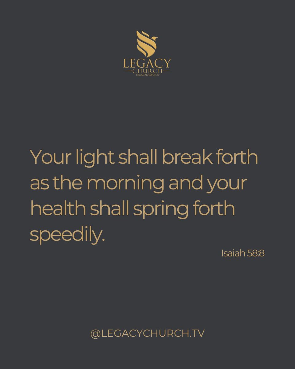LegacyChurchInt's tweet image. “For I will restore health to you, and your wounds I will heal, declares the LORD.” - Jeremiah 30:17 (ESV)