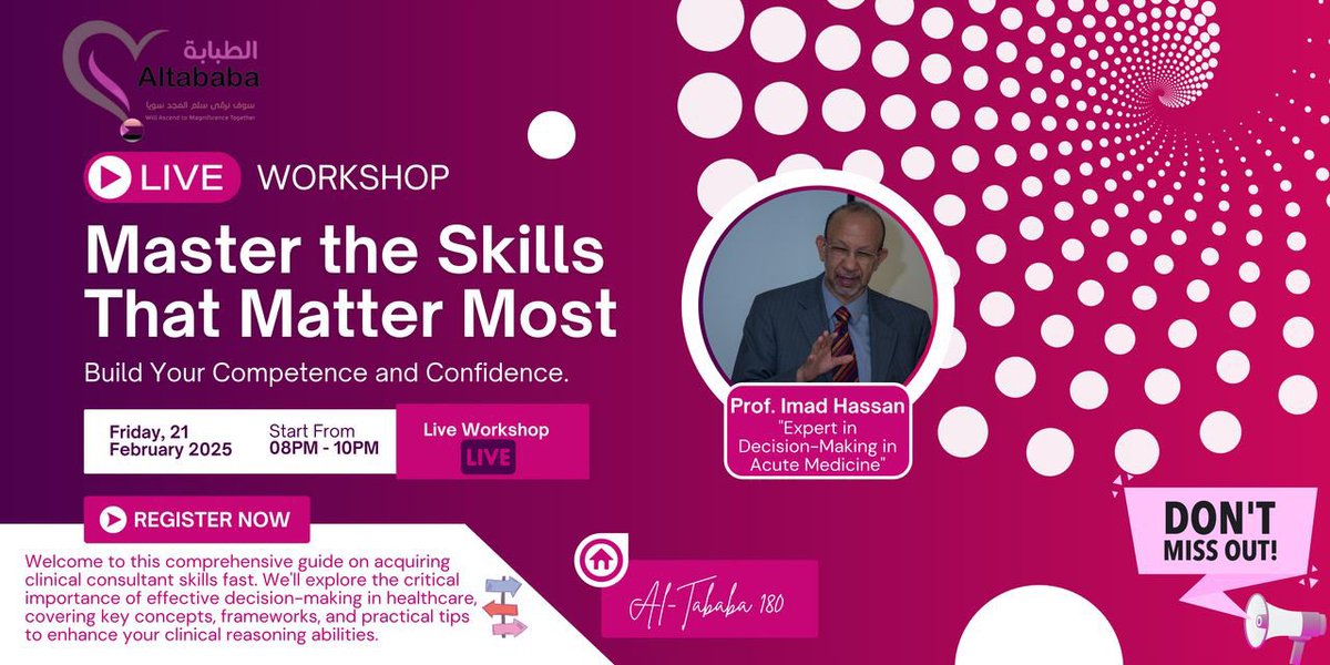 Unlock Rapid Clinical Consultant Expertise: Join Our Exclusive Webinar❕

🍏Register Now:
docs.google.com/forms/d/e/1FAI…

Empower yourself with the skills to make a difference. We look forward to your participation🚩

#SecretsOfExpert 
#MasteringDecisionMaking 
#WeCanSafeALife