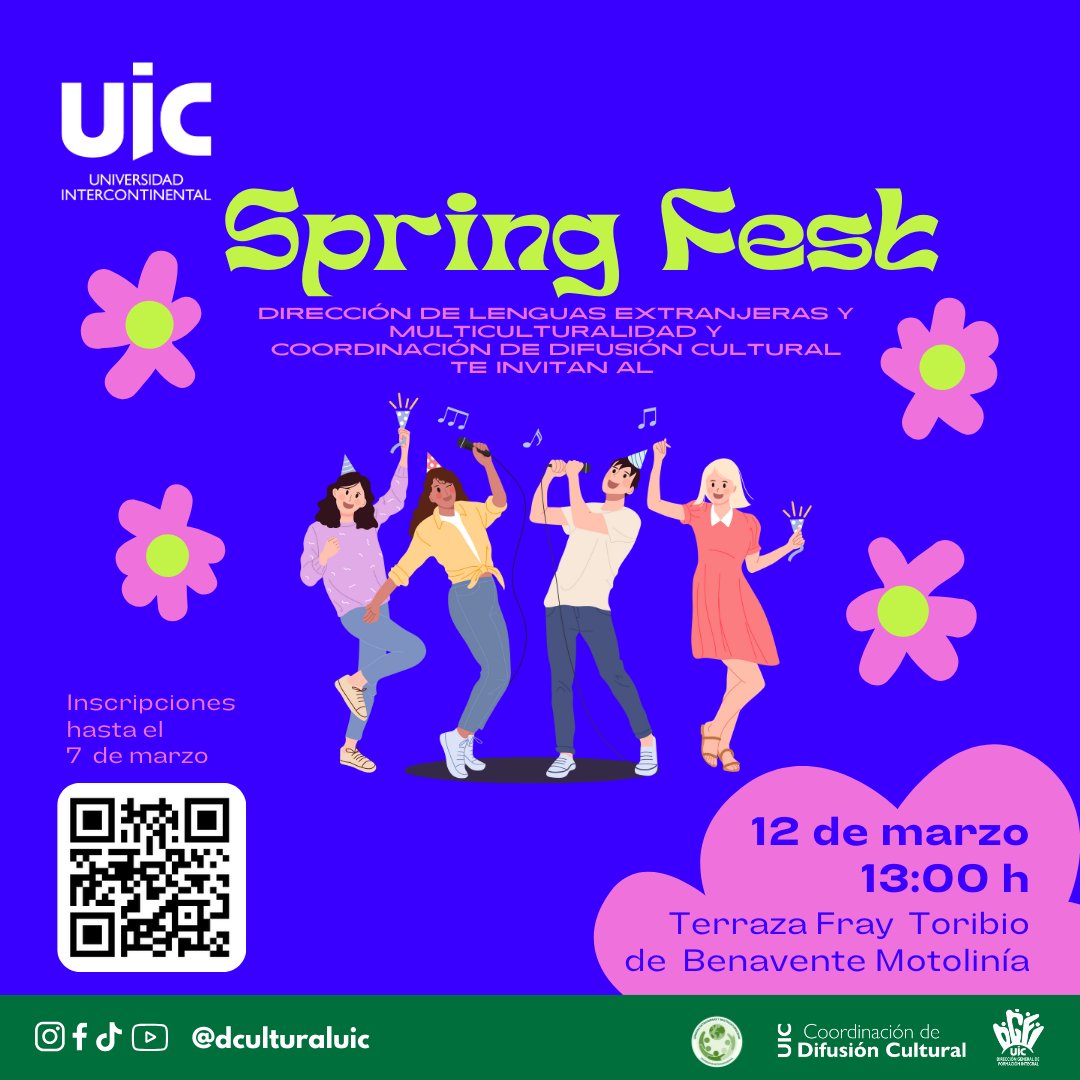 📷 Inscribete y explota tu talento cantando en equipo
Te esperamos en 𝑺𝒑𝒓𝒊𝒏𝒈 𝑭𝒆𝒔𝒕 📷
Consulta la convocatoria completa en bit.ly/cspring25
#DLEMUIC #CulturaUIC
