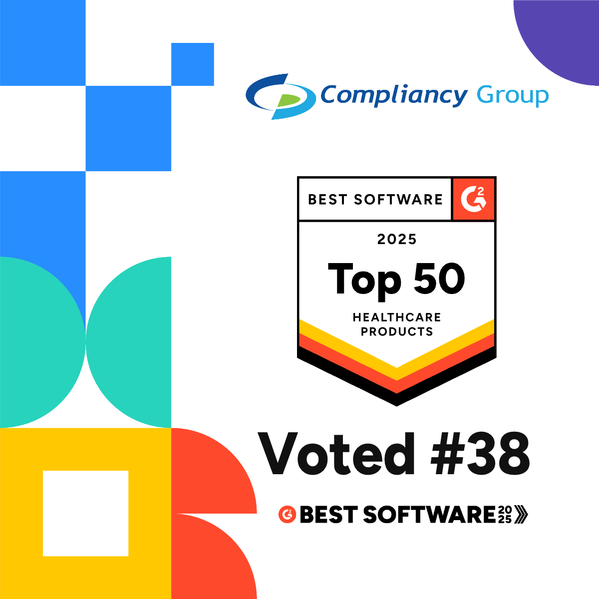 🏆 BIG NEWS! 🏆 We have been named one of @G2’s Top 50 Healthcare Software Products—and the highest-rated healthcare compliance solution on the list! 🎉

A huge THANK YOU to our customers!

#G2Awards #HealthcareCompliance #TrustSimplified #CompliancyGroup #BestSoftware2025