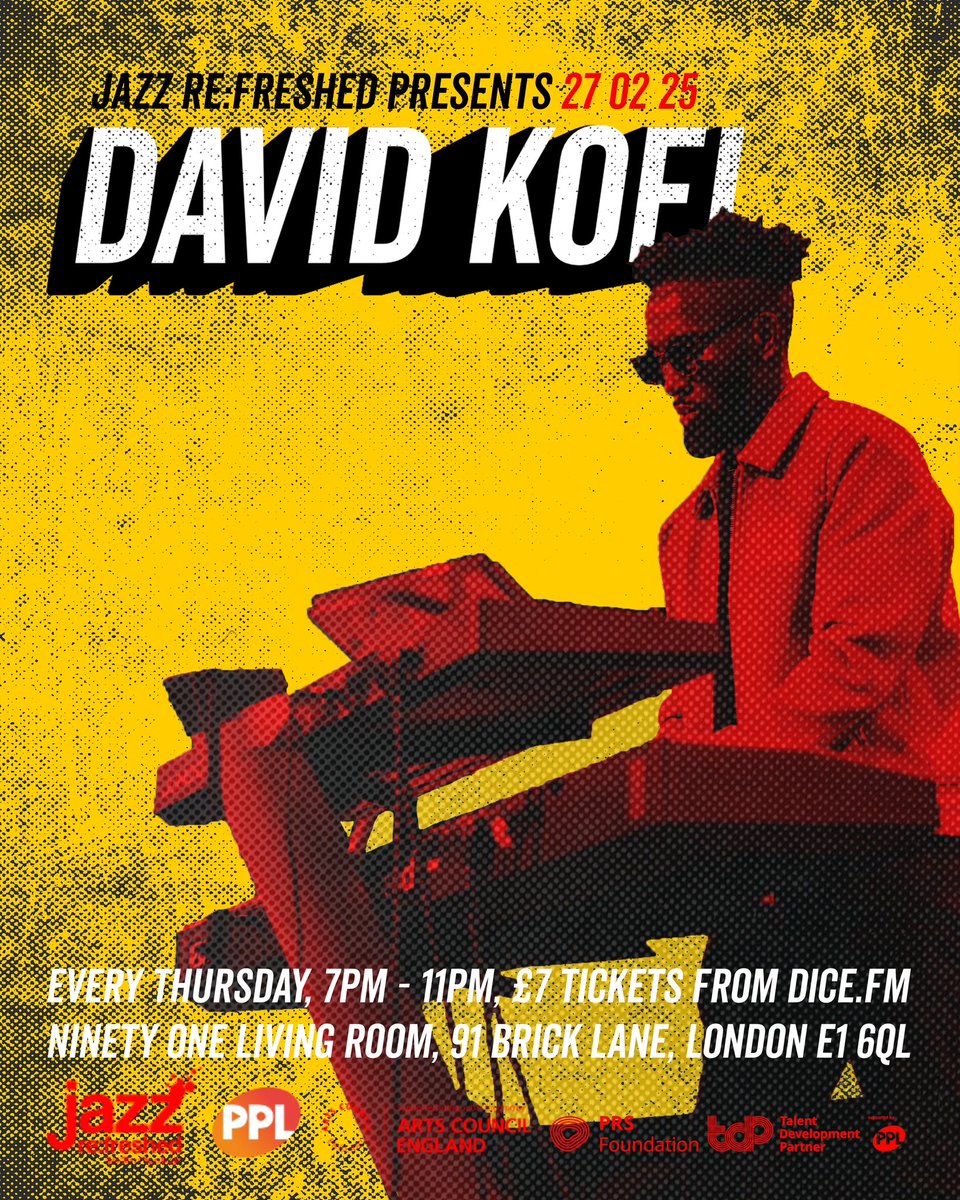 David Kofi (@davidkofi_) on Twitter photo Excited to be playing at <a href="/jazzrefreshed/">jazz re:freshed</a> next week on Thursday 27th February at <a href="/91livingroom/">Ninety One</a> ! πΉπ₯
Come through for a night of live jazz and vibes!
ποΈ Get your tickets now: link.dice.fm/E0427f625c19?dβ¦ Excited to be playing at <a href="/jazzrefreshed/">jazz re:freshed</a> next week on Thursday 27th February at <a href="/91livingroom/">Ninety One</a> ! πΉπ₯
Come through for a night of live jazz and vibes!
ποΈ Get your tickets now: link.dice.fm/E0427f625c19?dβ¦