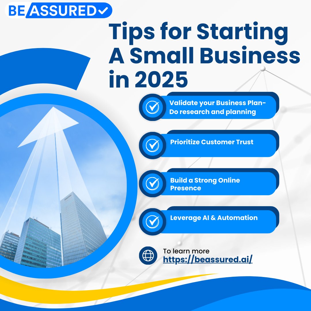 BeAssuredai's tweet photo. Thinking about starting a small business? 🚀 Here are 4 essential tips to set yourself up for success!
Starting strong is the key to long-term success! Which tip do you think is most important? Drop a comment below!  #EntrepreneurTips #SmallBusinessSuccess #BeAssured #StartupLife https://t.co/zAtCmZyWC1