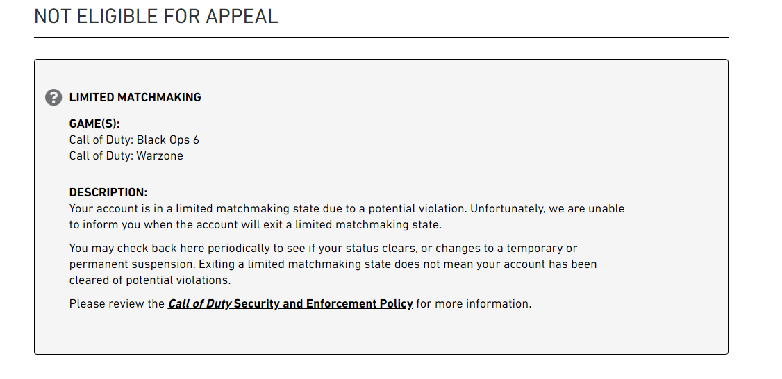 after 3 weeks not played a single game on cod played 1game and shadowed