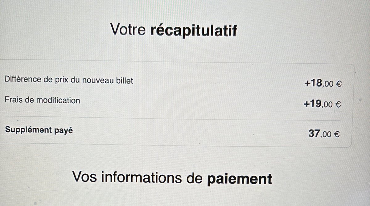 Fantoumas's tweet photo. @inOUI  19 euros les frais de modification  ? https://t.co/CiV4nCI34d