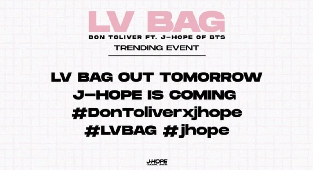thealvsbts's tweet photo. —HAGAMOS TENDENCIA, YA MAÑANA SE ESTRENA LV BAG DE #JHOPE 😭👜🩷

COMENTEN LOS DÍAS DE LA SEMANA + 👇🏻‼️

LV BAG OUT TOMORROW
J-HOPE IS COMING
#DonToliverxjhope
#LVBAG #jhope https://t.co/K9PUGPZLus