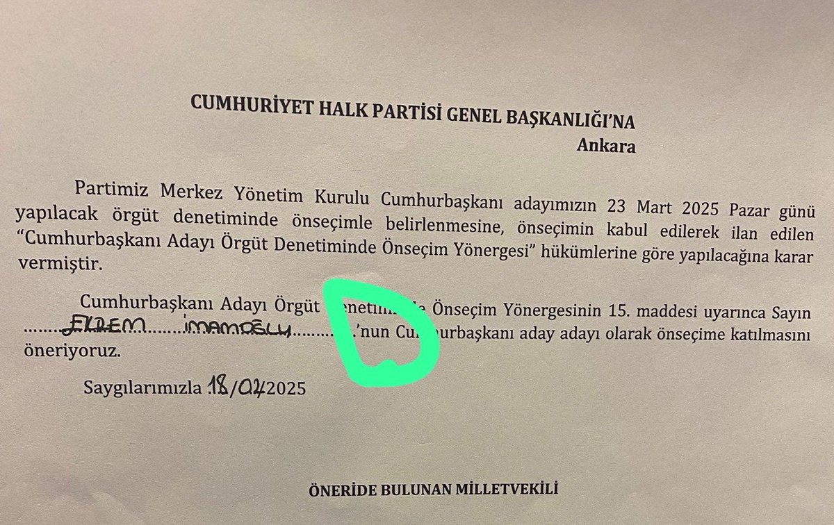 CHP'de kimin CB adayı olmasını istersiniz?
İmamoğlu'NUN
Yavaş'NUN
Özel'NUN
🙂
Hazır dilekçede isim için bırakılan boşluğun sonuna "......'nun" yazılmış. Tiyatro sanatının son perdesi devam ediyor. Kapalı gişe:)
Demokrasi havası!
Demokrasi esmese de "havası" yeter diyorlar 🙂