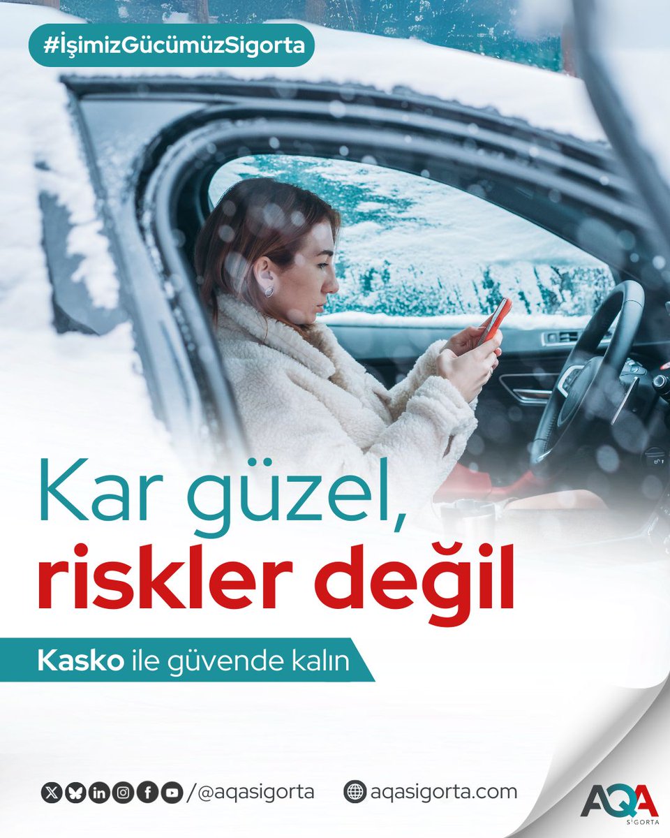 AQASigorta's tweet photo. Kışın sürprizlerine karşı hazırlıklı olun!

Kar manzarasıyla sınırlı kalsın. Kaygan yollar, görüş mesafesi, beklenmedik kazalar gibi talihsiz olaylara karşı kaskoyla hem kendinizi hem aracınızı güvenceye alın.

#AQASigorta #WeLoveWhatWeDo https://t.co/0FNW8lPoyf