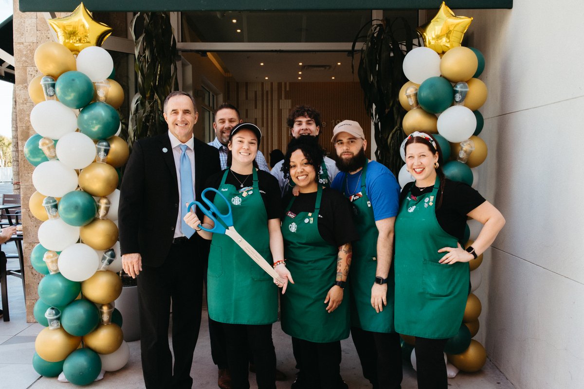 We were excited to celebrate the ribbon cutting for the newly reopened Starbucks in the lobby of SpringHill Suites Clearwater Beach and Residence Inn Clearwater Beach.

After closing for repairs due to hurricane damage, this beloved spot is back and ready to serve the community!
