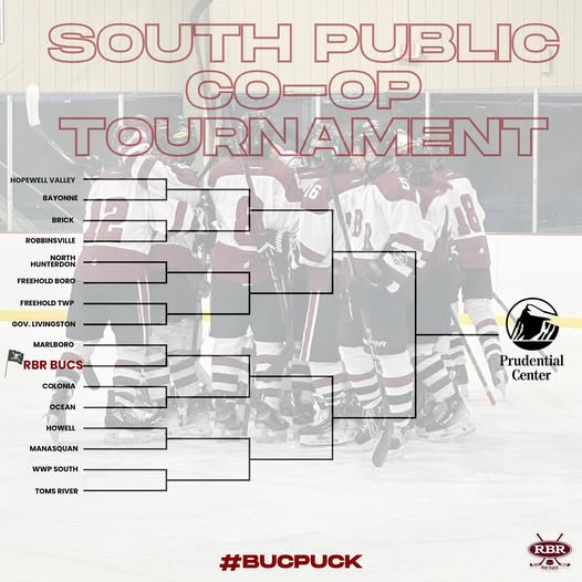 RBRicehockey's tweet photo. 🏴‍☠️#bucpuck was named the 14th seed in the South, Public Co-Op state tournament! The team takes on #3 seed Marlboro on Monday, February 24th at 8 p.m. at Jersey Shore Arena. It’s time to pack the Buc Deck! BE THERE! 🏴‍☠️ https://t.co/LSIL9Cmv1V