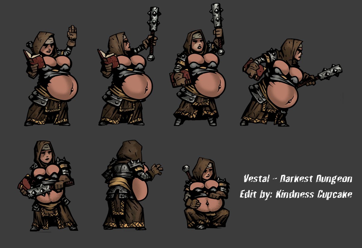 Edit preview for Darkest Dungeon.
▪️Vestal pregnant version.
It will be available for download very soon.