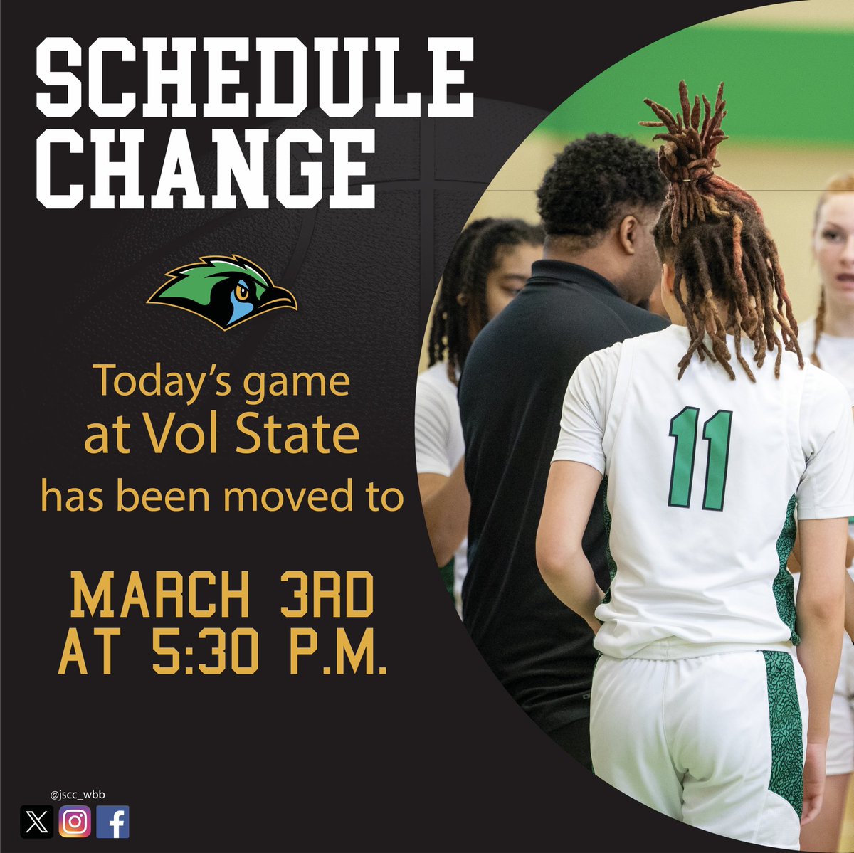 Due to weather conditions, tonight’s game has been rescheduled.