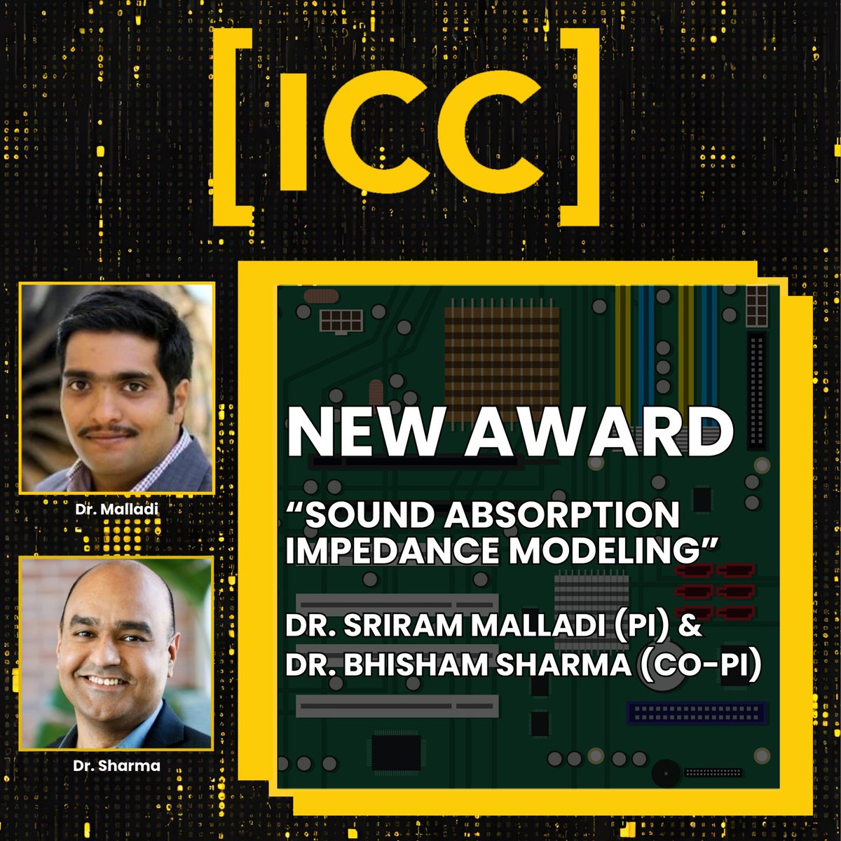 Sriram Malladi, a new ICC member, is tackling the challenge of flow-induced noise. This project seeks to improve noise prediction and control approaches to provide affection solutions. #icc #noisecontrol #vibration #solutions