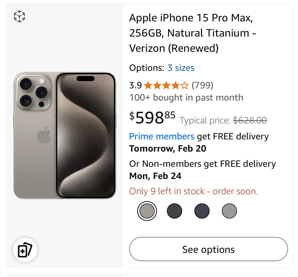 futureform_'s tweet image. Hey did you know you can get an iPhone 15 Pro Max with Apple Intelligence for $599

Just saying