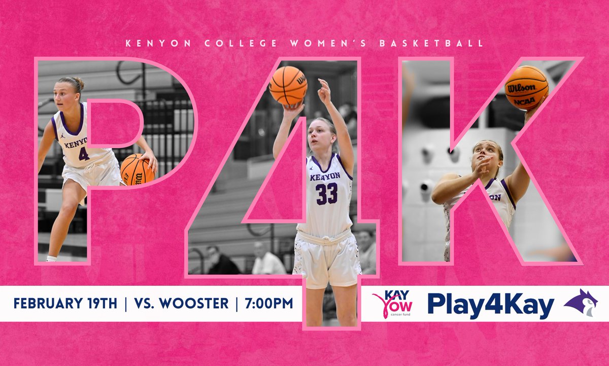 We’re back for another Game Day in Gambier! 

Help us make an impact in the fight against cancer at our #Play4Kay game tonight vs. Wooster at 7pm! 

We have a fundraising page set up at the link in our bio with more info on how you can donate💗