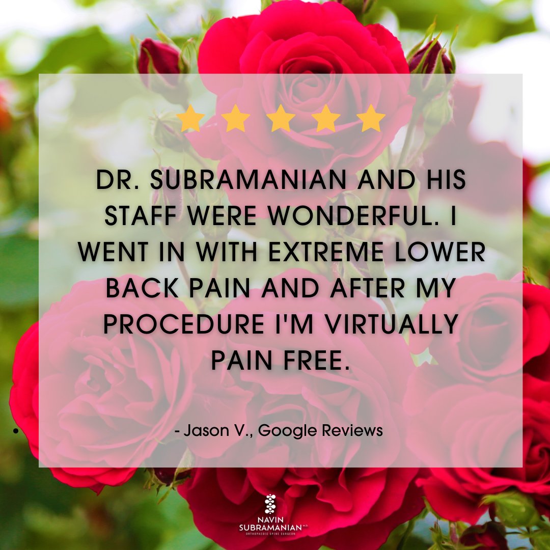 DrSubramanianMD's tweet photo. Thank you so much Jason, for sharing your wonderful experience with Dr. Subramanian. We’re proud to provide excellent care and support! 

📞 (713) 650-6900
 🌐https://t.co/5tXw0FqmT1

#spinespecialisthouston #spinesurgery #backspecialisthouston#backdoctor #treatmentforlumbarspine https://t.co/JnoKDg2Zq0