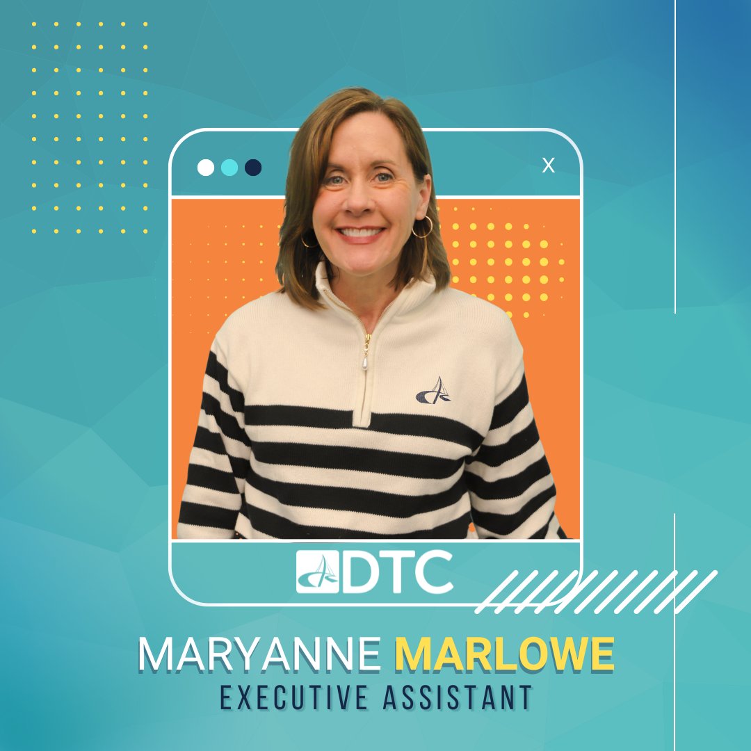 Exciting news at DTC! Join us in welcoming Maryanne Marlowe as our new executive assistant! With 30+ years of experience, she brings top-tier organizational skills to expertly support our executive team.  

#WelcomeToDTC #MeetTheTeam
