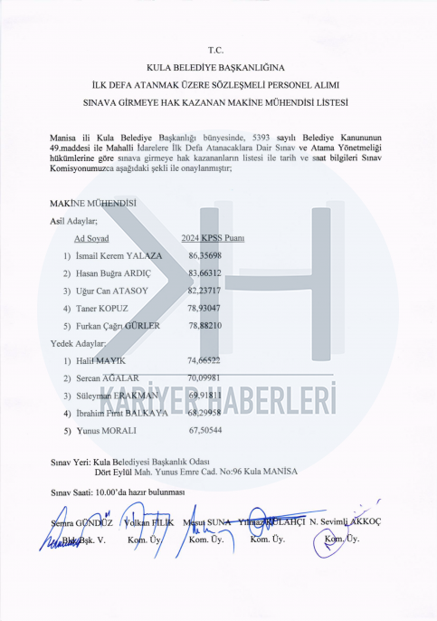 kariyerhaberler's tweet photo. 📢📌✒️
Yarın Kula ve Eşme Belediyelerinin Personel Alımlarının Sözlü Mülakatları Başlıyor.

Bu alımlara dair sizlere söz etmek istediğimiz, Sayın Yetkili Büyüklerimize ise arz etmek istediğimiz bazı hususlar var.

Alıma başvuruda bulunan aday arkadaşlarımızdan, takipçilerimizden bize intikal eden ve bizim de dikkatimizi çeken bazı konular var.

📌Öncelikle bir kamu personel alımında alışılageldik olmayacak şekilde, mülakata katılacak yedek aday belirlemesi yapılmıştır. Bu usul yönünden sorunlu bir husustur.

📌İkinci olarak, yüksek puanlı bazı adayların başvuruları "eksik evrak" gerekçesiyle kabul edilmemiştir ve bu adaylar başvuru sonucunda mülakata katılabilecek adaylar arasında yer alamamışlardır.

📌Aday arkadaşların tespitine göre;

☑️Kula Belediyesi'nin "yedek katılımcı listesinde" yer alan adaylardan bir tanesi halihazırda Linkedn profilinde Kula Belediyesi'nde çalışıyor olduğunu belirtmiştir.

☑️Eşme Belediyesi'nin "yedek katılımcı listesinde" yer alan adaylardan bir tanesi ise Belediye'nin sosyal medya hesaplarında paylaşılan, belediye tarafından bilinen birisi.

---

✔️Birinci durum tesadüf olabilir.
✔️İkinci durum tesadüf olabilir.
✔️Üçüncü durum tesadüf olabilir.
✔️Dördüncü durum da tesadüf olabilir.

❌Ancak DÖRDÜ BİRDEN TESADÜF OLAMAZ.

Bu ihtimallerin bir araya gelişi; hayatın olağan akışına aykırıdır.

----
Sayın Başkanımız @AtaySalim 
Sayın @gulmeznese @Savas_Ceylan @volkannazli_48 

Sayın Bakanımız @AliYerlikaya 
Sayın Bakan Yardımcılarımız @turanbulent @munirkaraloglu @av_mehmetsaglam @mehmetaktas023 

Sayın Başkanımız @YavuzselAkkoc 
Sayın Genel Müdürümüz @valibilmez 
Sayın Genel Müdür Yardımcılarımız @KemalettinSakin @TARIKBAHADIR43 @kadirtanereser @MIAYUZER

---

Bu alımlarda adayların endişe ettikleri gibi bir sonucun ortaya çıkmasına mahal verilmeksizin iptali hususunu arz ediyoruz.

Çünkü bu gibi alımların yarattığı sosyal maliyetin ve Yüce Devletimizin güvenilirliğine verdiği zararın herhangi bir şekilde tazmini mümkün değil.

Ders çalışmış ve yüksek puanlar alarak devletine hizmet etme yoluna baş koymuş adayların bu şekilde incitilmesinin önüne geçilmelidir.

Bu adaylar ilana başvuru yaparken, Devlete güvenerek, Aileleriyle birlikte umut ederek başvuru yaptılar. Bu mülakatlara belki kıt ve kısıtlı olanaklarıyla harcamalar yaparak katılacaklar.

Ortaya çıkabilecek mağduriyetin önlenmesi için gerekli adımların atılması hususunu;

Saygılarımızla Arz ediyoruz.