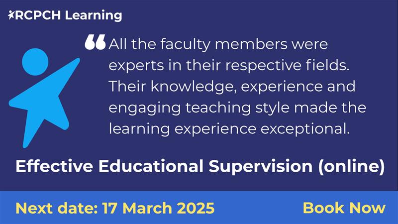 Support your trainees with better supervision and structured feedback. 

Learn key mentoring strategies in this CPD course: ow.ly/Vlwh50V0qoJ 
#RCPCHLearning
