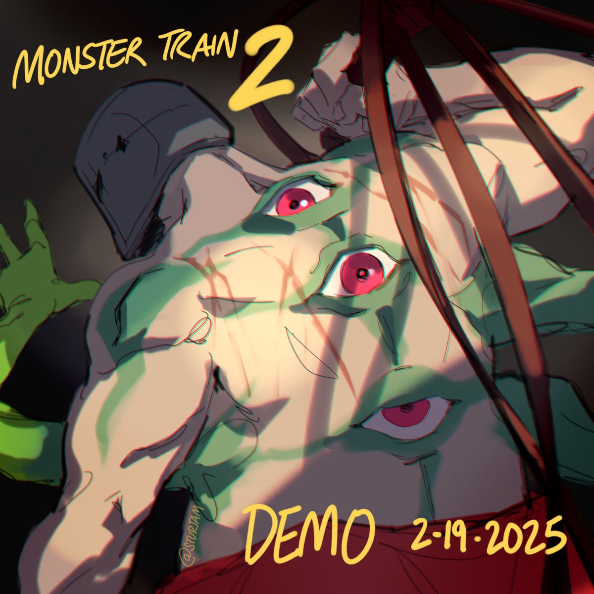 monster train 2 demo is out on steam. been working on this a bit. this guy is kind of intense #indiegame