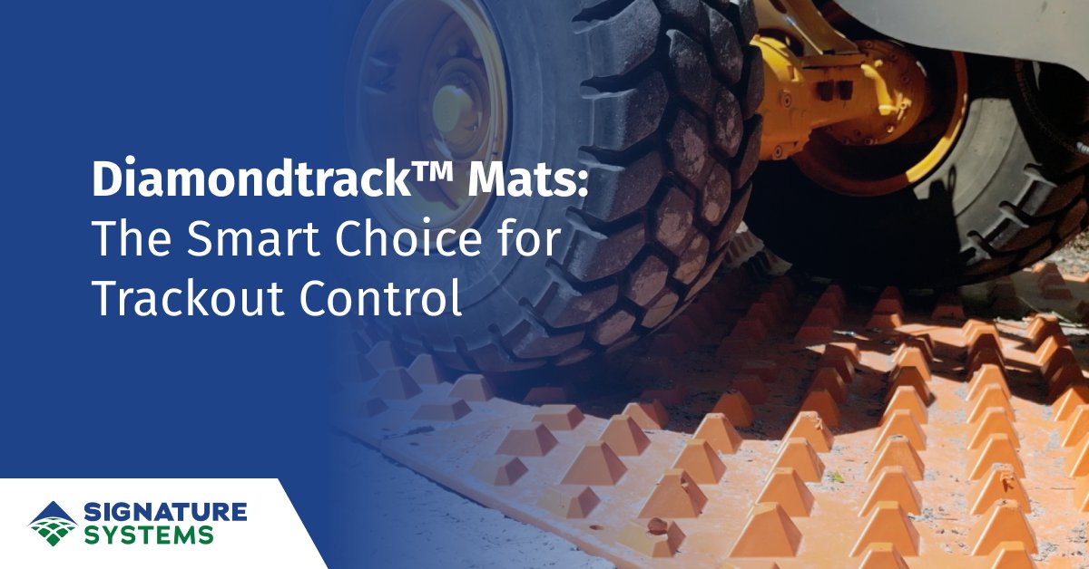 SignatureSystem's tweet image. Why is DiamondTrack™ the top choice for trackout mats? 
✅ 30% more surface area for better sediment removal.  
✅ SWPPP Compliant 
✅ Long service life  

Simplify your site&apos;s exit zones with DiamondTrack. 

hubs.li/Q034YtZL0

#ConstrutionSite #DiamondsLastForever