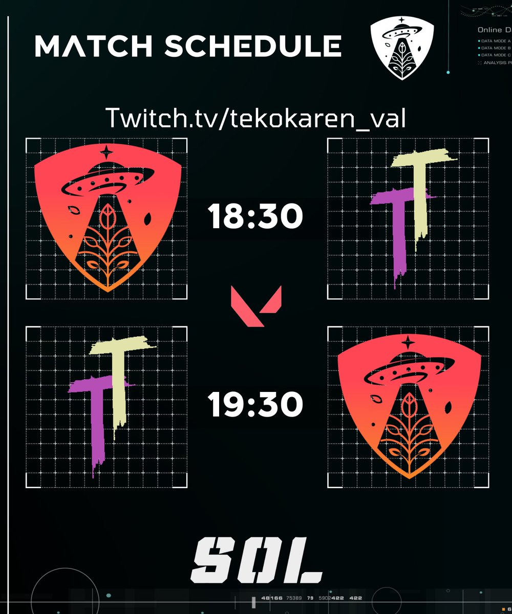 🎮#VALORANT
 Initiating hack sequence!🤖
🆚Team Tectonic
🔴twitch.tv/tekokaren_val
#LSEWIN #SOLV2