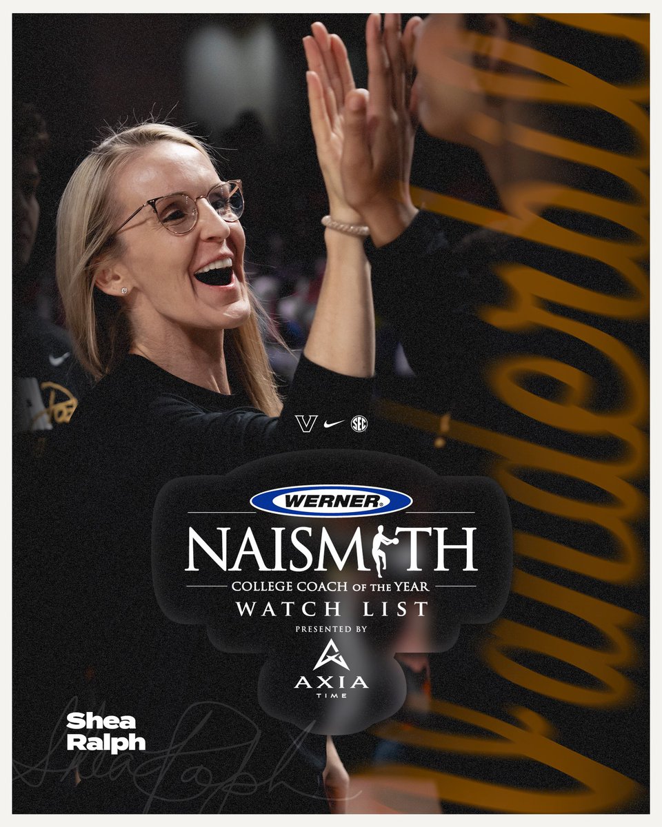 Vanderbilt WBB (@vandywbb) on Twitter photo Coach <a href="/SheaRalph/">Shea Ralph</a> is a Rising ⭐️
Congrats on being named to the 2025 Werner Ladder <a href="/NaismithTrophy/">Naismith Awards</a> Women’s Coach of the Year Watch List
⚓️⬇️
#AnchorDown Coach <a href="/SheaRalph/">Shea Ralph</a> is a Rising ⭐️
Congrats on being named to the 2025 Werner Ladder <a href="/NaismithTrophy/">Naismith Awards</a> Women’s Coach of the Year Watch List
⚓️⬇️
#AnchorDown