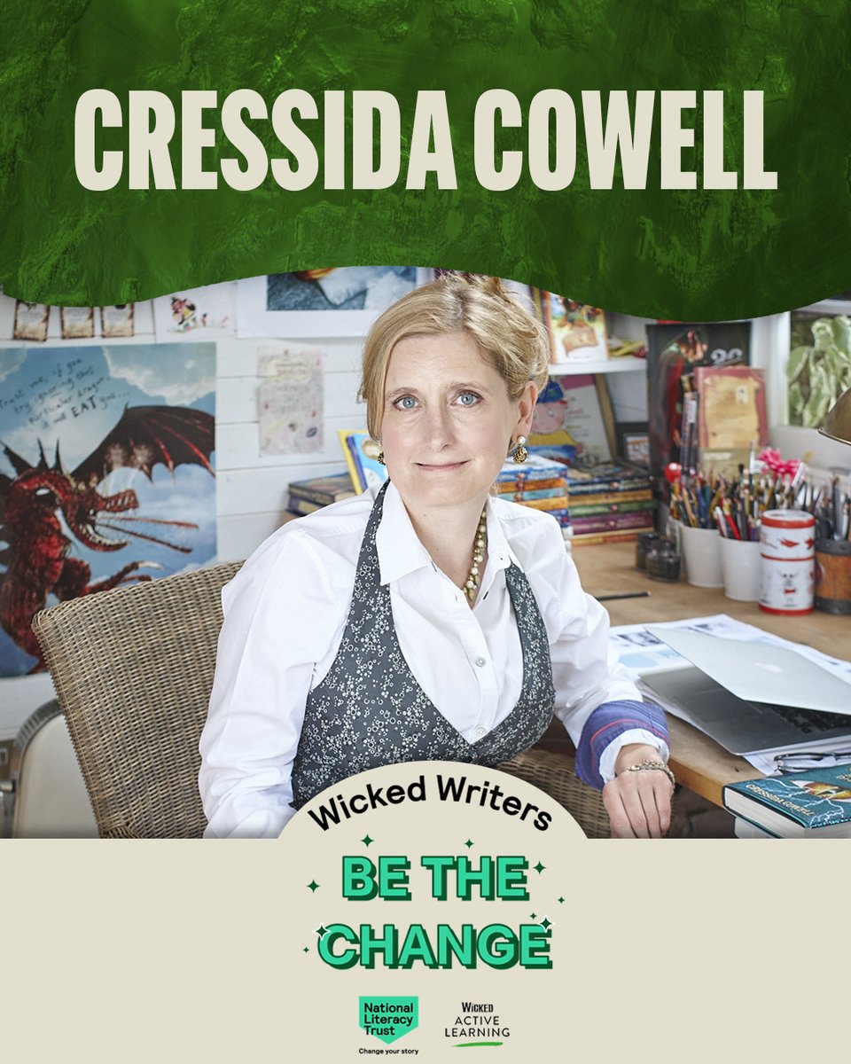 WickedUKLearn's tweet image. We’re excited to welcome @CressidaCowell, award-winning author of the &apos;How to Train Your Dragon&apos; series, back to the judging panel for Wicked Writers: Be the Change! ✍️ 

The competition is closing soon, enter by Friday 28 February! 

Find out more: literacytrust.org.uk/programmes/you…