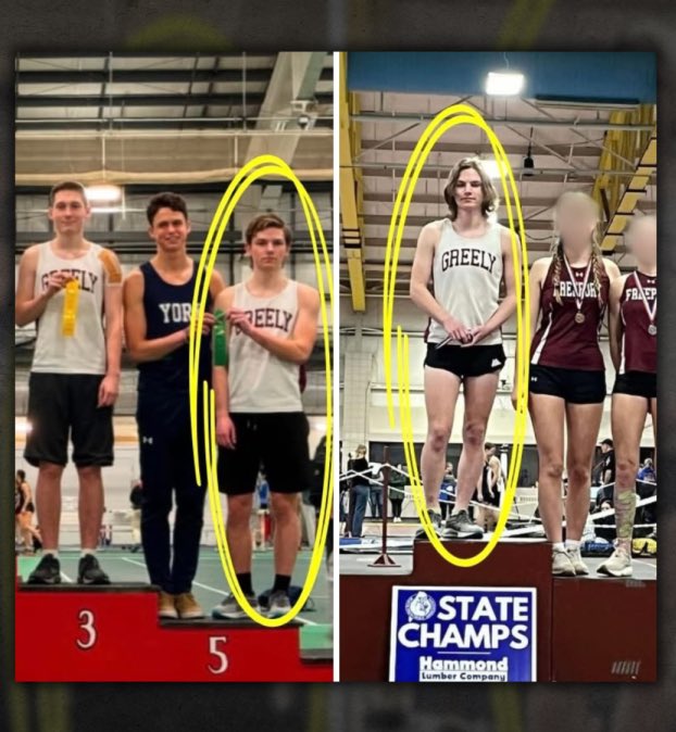 Elle Palmer on X: "this is the before & after photo of the trans-identified male from Maine who won in girl's pole vault. before he looks like a normal teen boy next