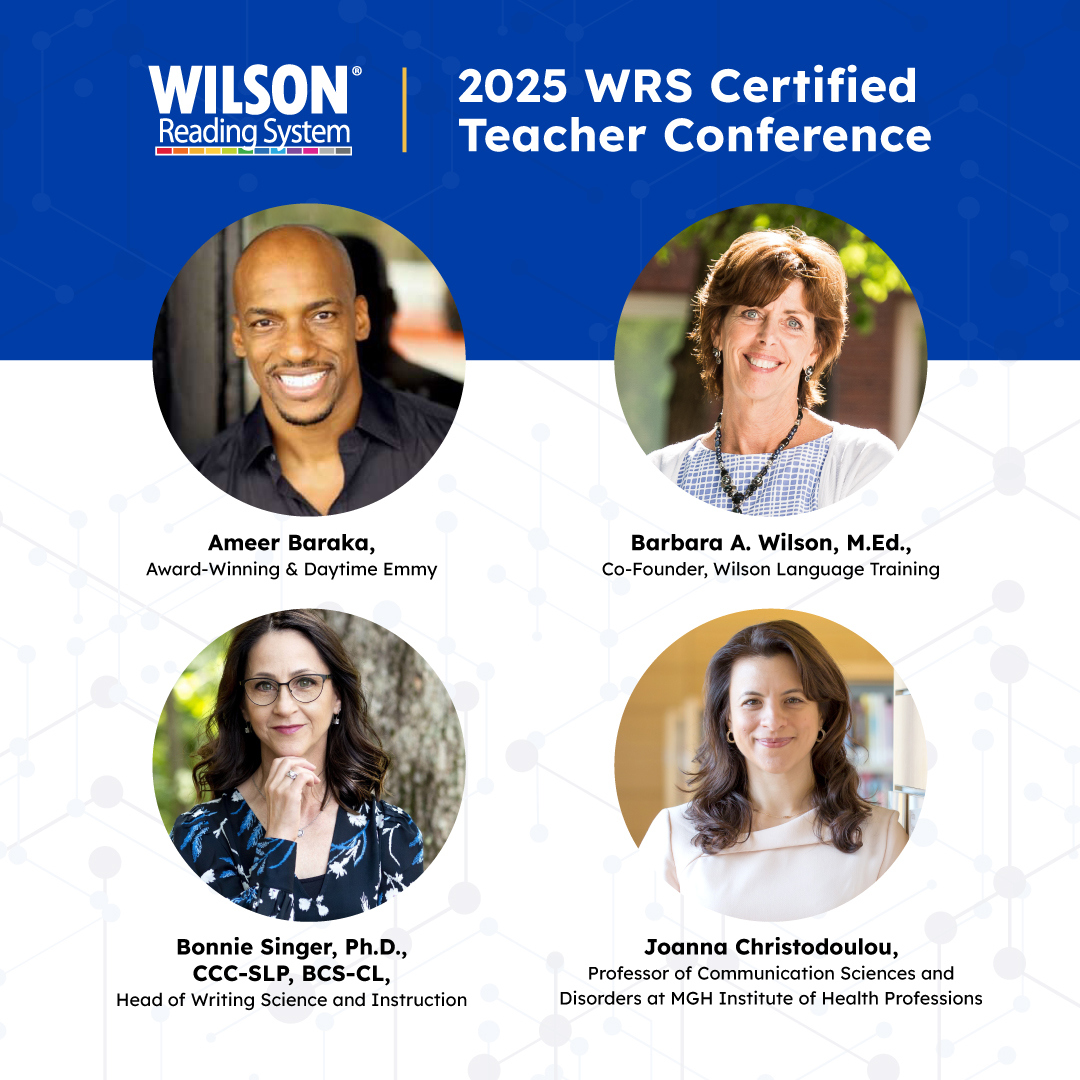 wilsonlanguage's tweet photo. 📣 Learn from top experts on July 21-22 in Boston at the 2025 WRS Certified Teachers Conference! Hear from leaders in #StructuredLiteracy, #dyslexiaadvocacy, #brainscience, and the #scienceofwriting! Register now! https://t.co/wzrqvl2SzJ
 
#WRSConference2025 #ScienceofReading https://t.co/ZIrPqsLHif