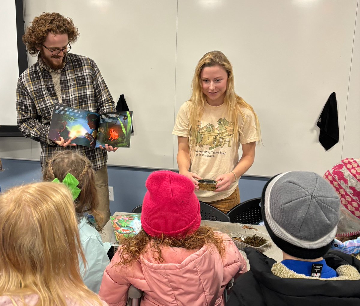 I had the opportunity to share the joy of amphibians with some K-2nd graders after Penn State's Frog and Toad play last week. Jack and I showed off our lab's new children's book about pumpkin toadlets and I talked about some of our research. I even brought my pet frog along!