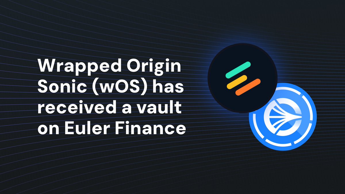 $wOS has received a vault on @Eulerfinance🔹

Designed for leveraged $S staking, users can now deposit Wrapped Origin Sonic to borrow $wS with up to 12.5x leverage

Considering $OS is the highest yielding LST on Sonic this becomes a very lucrative opportunity for yield farmers on