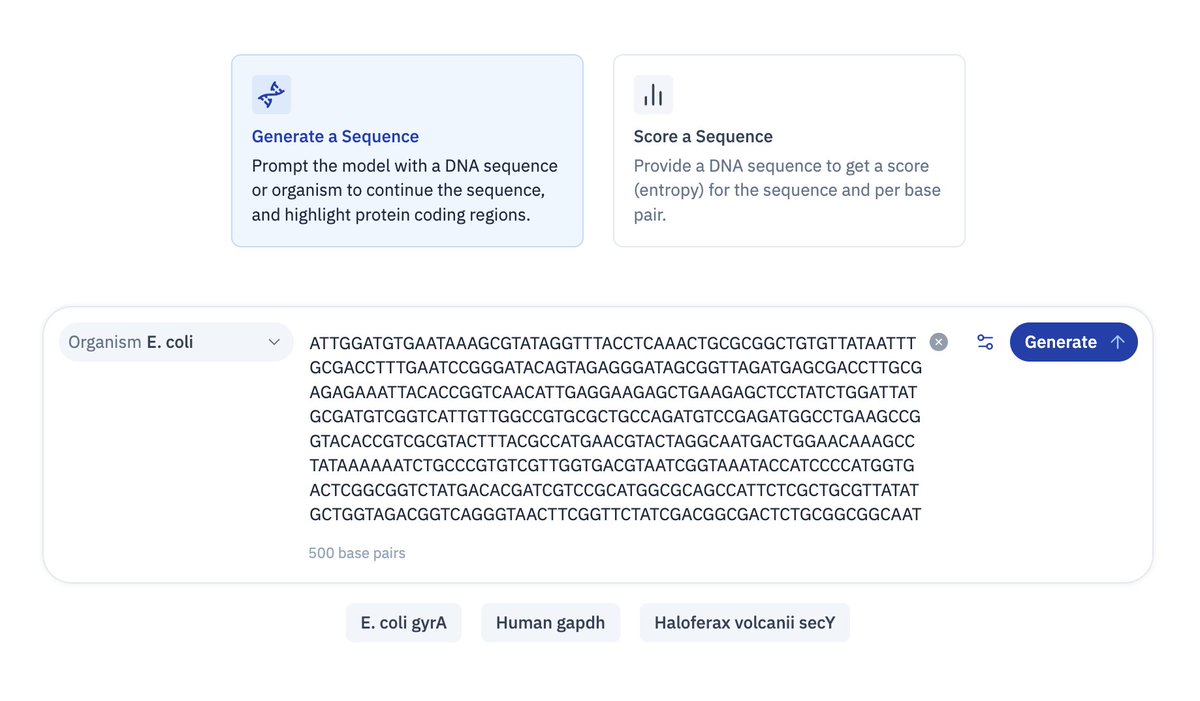 Also: you can try Evo 2 yourself! arcinstitute.org/tools/evo/evo-….