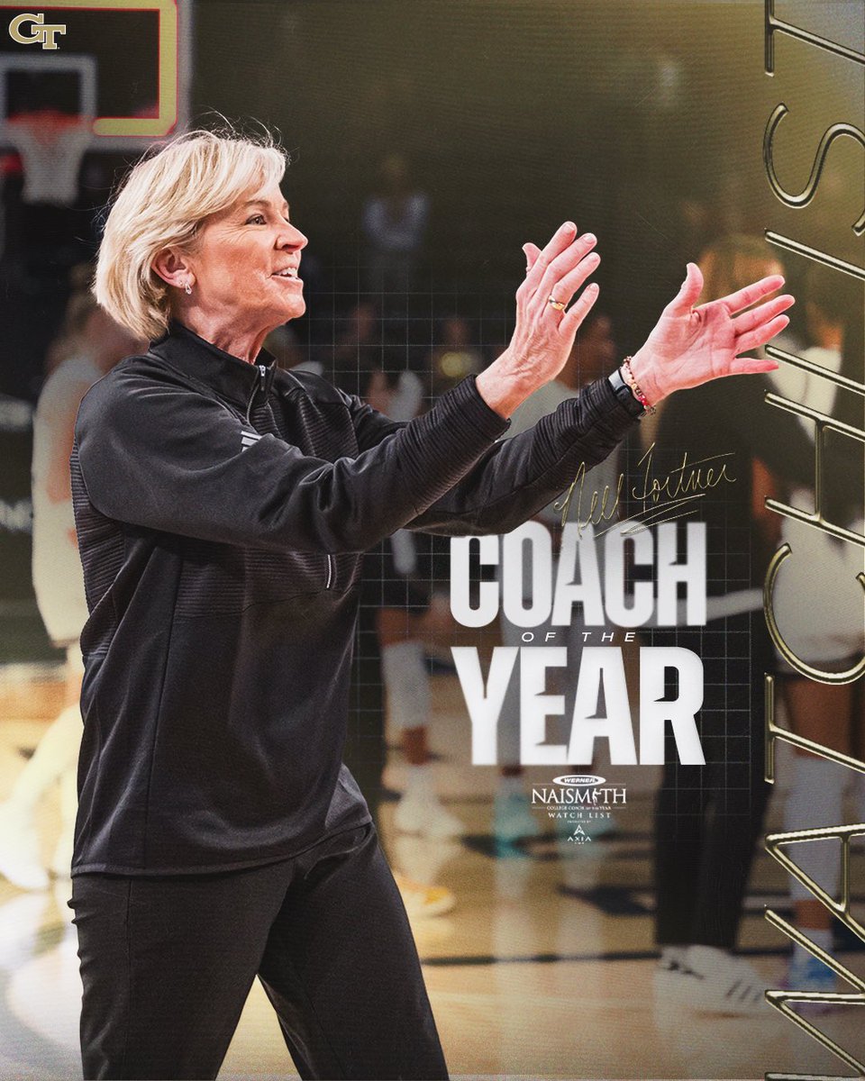 Georgia Tech Women's Basketball (@gtwbb) on Twitter photo COTY π π
@nellonwheels is a candidate for the <a href="/NaismithTrophy/">Naismith Awards</a> Coach of the Year award!
π: buzz.gt/wbb021925
#StingEm COTY π π
@nellonwheels is a candidate for the <a href="/NaismithTrophy/">Naismith Awards</a> Coach of the Year award!
π: buzz.gt/wbb021925
#StingEm