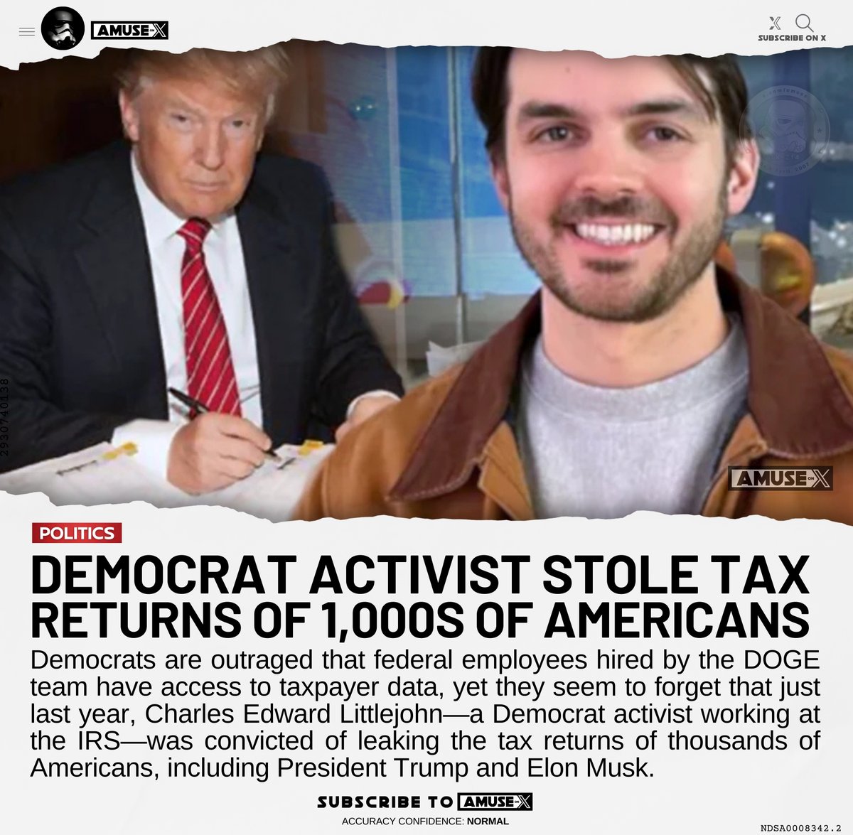FLASHBACK: Critics of federal employees with <a href="/DOGE/">Department of Government Efficiency</a> accessing taxpayer records should recall that just last year, a Democrat activist was sentenced to five years for leaking thousands of GOP tax returns, including Trump’s and Musk’s.